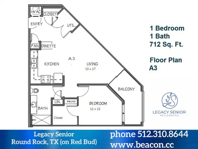1x1 A3 308 floor plan